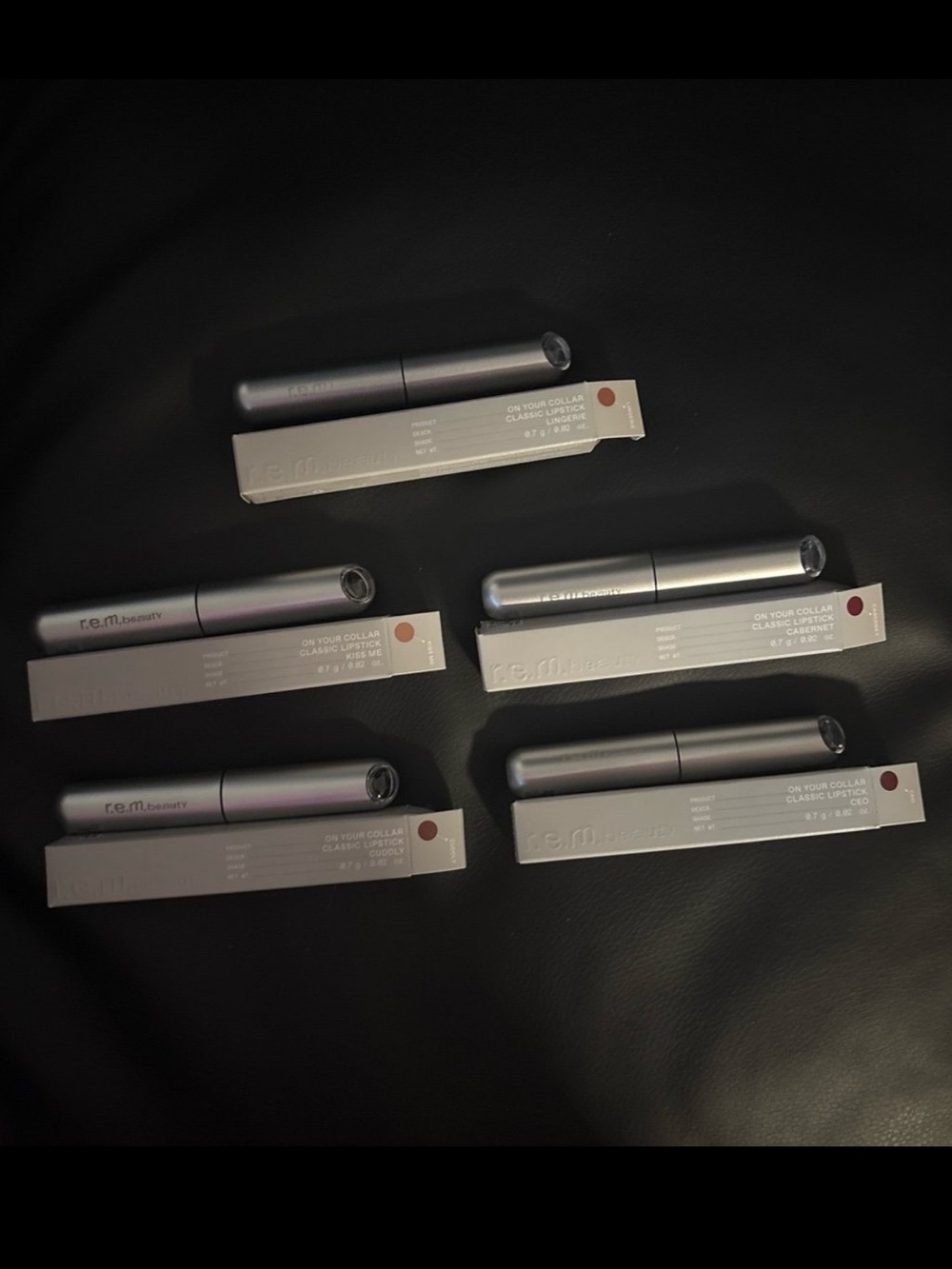 5 brand new r.e.m. beauty On Your Collar Classic Lipsticks